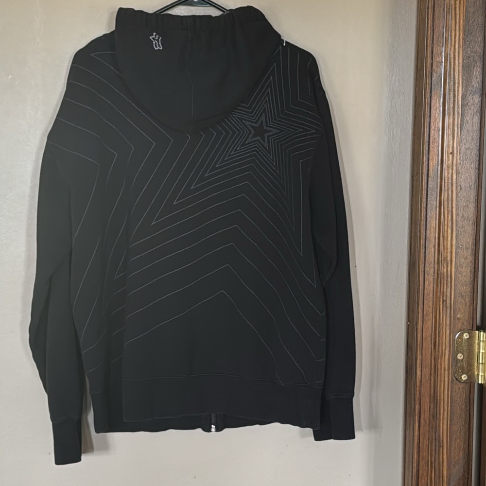 Fox Black Zip Up Sweatshirt with Bold Star Design - Picture 2 of 15